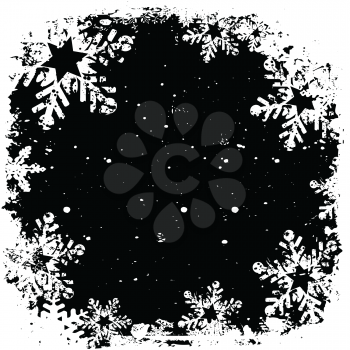 Grunge snowflake background