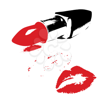 Royalty Free HD Background of a Lipstick Tube and Red Lips