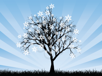 Royalty Free HD Background of a Snowflake Tree