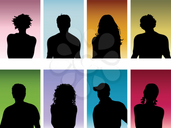 Royalty Free HD Background of Silhouettes of People