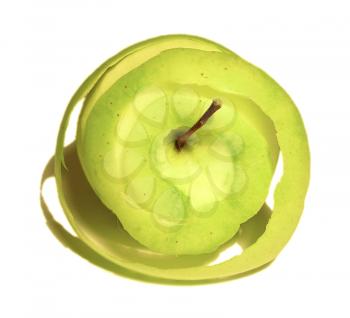 Peeled green apple