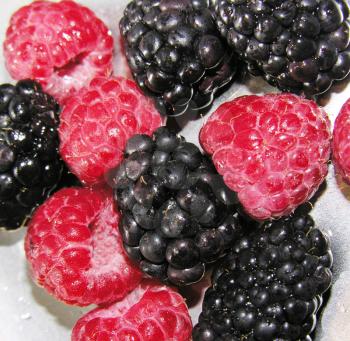 Rasberries and blackberries