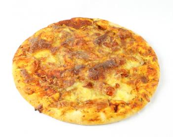 Pizza margherita on a white background