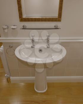 3d render of contemporary bathroom interior