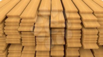 3d render of wooden planks