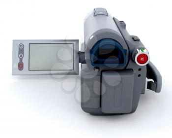 3D Handy camera isolated over a white background
