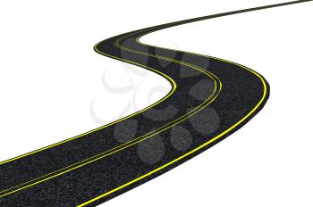 3D render of a blacktop tarmac road