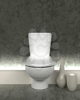 3d render of a contemporary toilet
