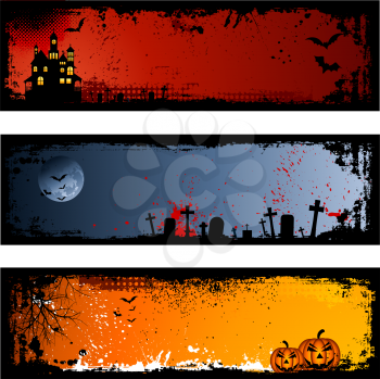 Three different spooky Halloween backgrounds