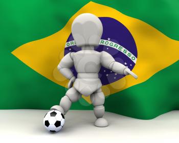 3D render of man with football