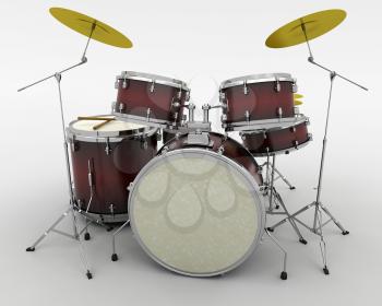 3d render of a concert drum kit