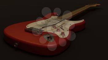 3D render of an electric guitar