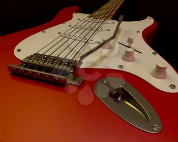 A 3D render of an electric guitar