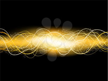 Abstract golden background with flowing lines