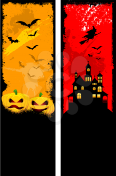 Two designs of grunge style Halloween backgrounds