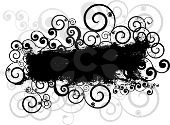 Grunge style background with swirls and curls