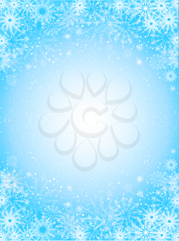 Decorative Christmas background of a snowflake border