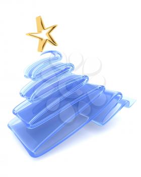 3D render of Scribble sketch Christmas tree concept