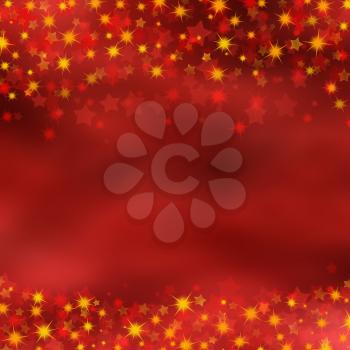 Christmas background of red and gold stars