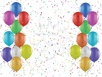 Party background of balloons and confetti