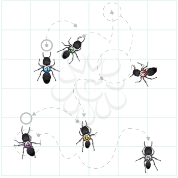 Royalty Free Clipart Image of a Ants Tracking