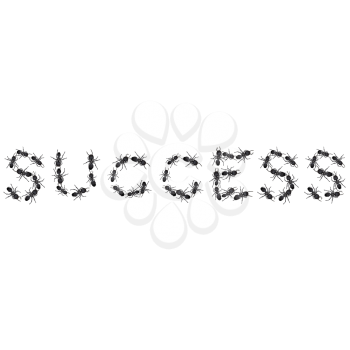 Royalty Free Clipart Image of Ants Spelling Success