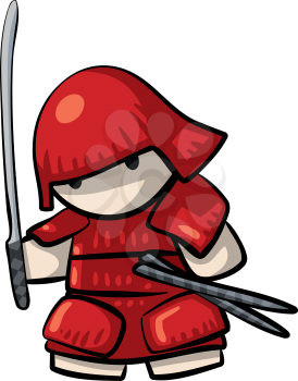 Royalty Free Clipart Image of a Japanese Warrior