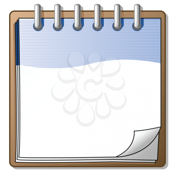 Royalty Free Clipart Image of an Blue Notepad