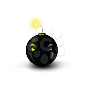 Royalty Free Clipart Image of a Bomb on White