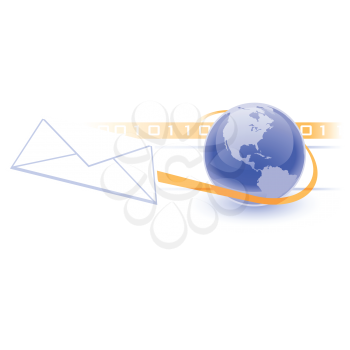 Royalty Free Clipart Image of an Email Globe 