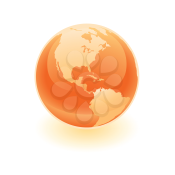 Royalty Free Clipart Image of an Orange Earth 