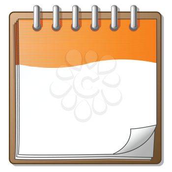 Royalty Free Clipart Image of an Orange Notepad