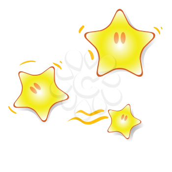 Royalty Free Clipart Image of Three Stars