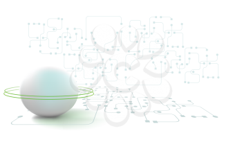 Royalty Free Clipart Image of a Ball With Rings Around It