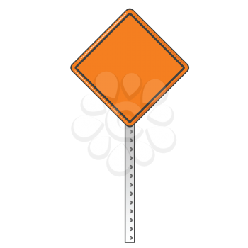 Royalty Free Clipart Image of a Blank Orange Sign