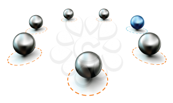 Royalty Free Clipart Image of Spheres in a Circle