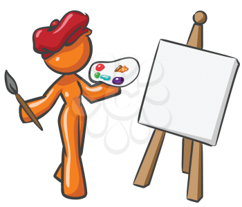 Royalty Free Clipart Image of a Female Artist