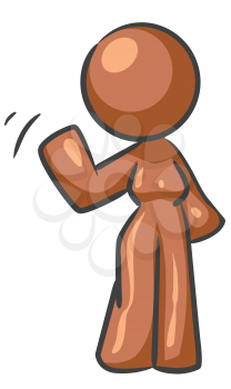 Royalty Free Clipart Image of a Woman Waving