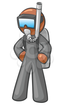 Royalty Free Clipart Image of a Diver