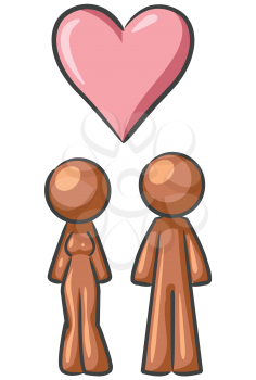 Royalty Free Clipart Image of People and a Heart