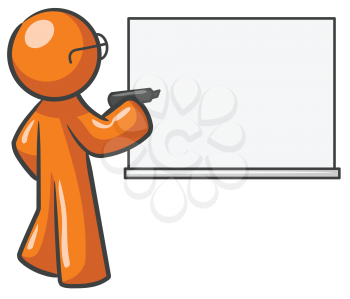 Royalty Free Clipart Image of a Guy at a Board