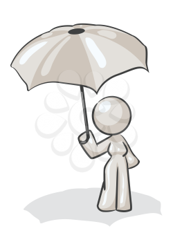 Royalty Free Clipart Image of a Woman Holding an Umbrella