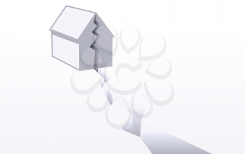 Royalty Free Clipart Image of a Broken Home