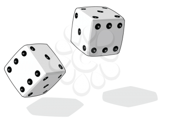 Two dice having been rolled, as is appropriate in the case of dice.