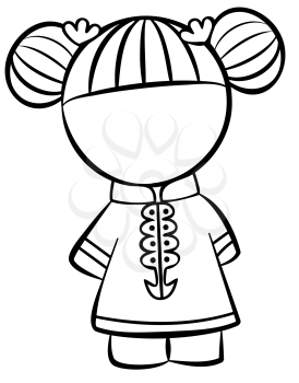 Royalty Free Clipart Image of a Chinese Girl