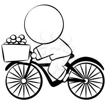 Royalty Free Clipart Image of a Man on a Bicycle
