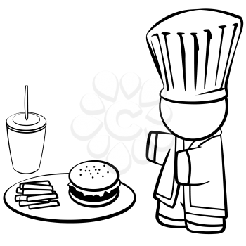 Royalty Free Clipart Imgae of a Fast Food Cook