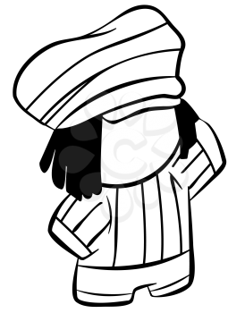 Royalty Free Clipart Image of a Rasta Kid