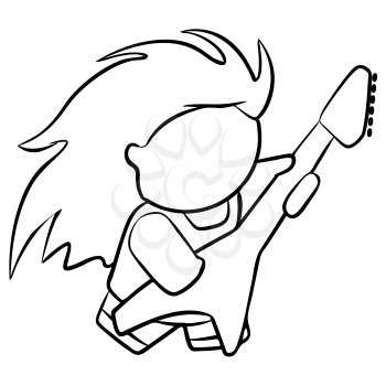 Royalty Free Clipart Image of a Rock Star