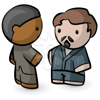 Royalty Free Clipart Image of Two People Meeting